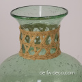 recycelte grüne Blasenglasflaschen Bud Vase